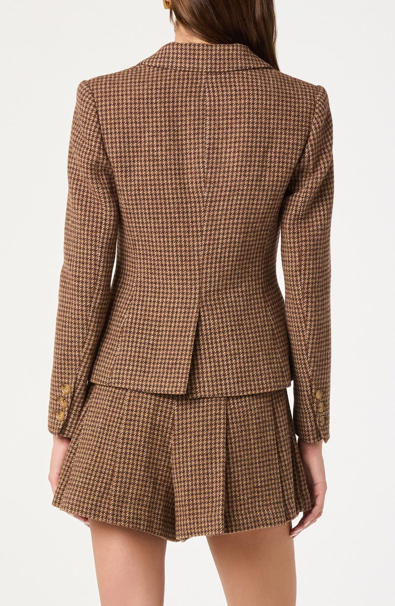 ASTR the Label Houndstooth Fitted Blazer, Alternate, color, Brown Plaid