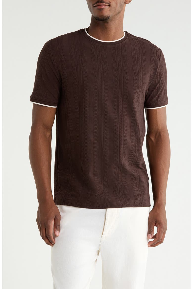 Crewneck Short Sleeve T-Shirt, Main, color, CHOCOLATE