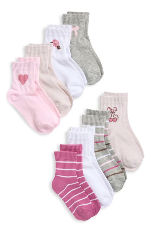 Capelli New York Kids' Icons Assorted 8-pack Quarter Socks In Multi