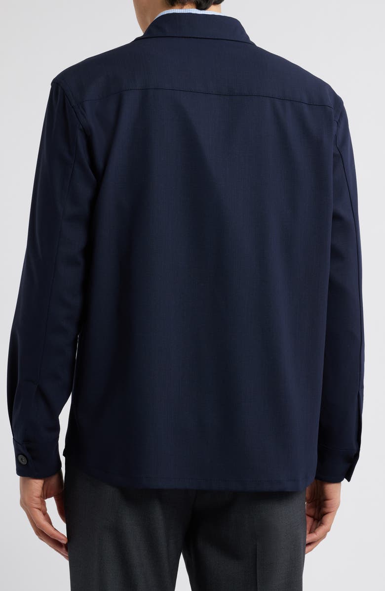 Canali Nuvolo Regular Fit Wool Shirt Jacket, Alternate, color, Navy