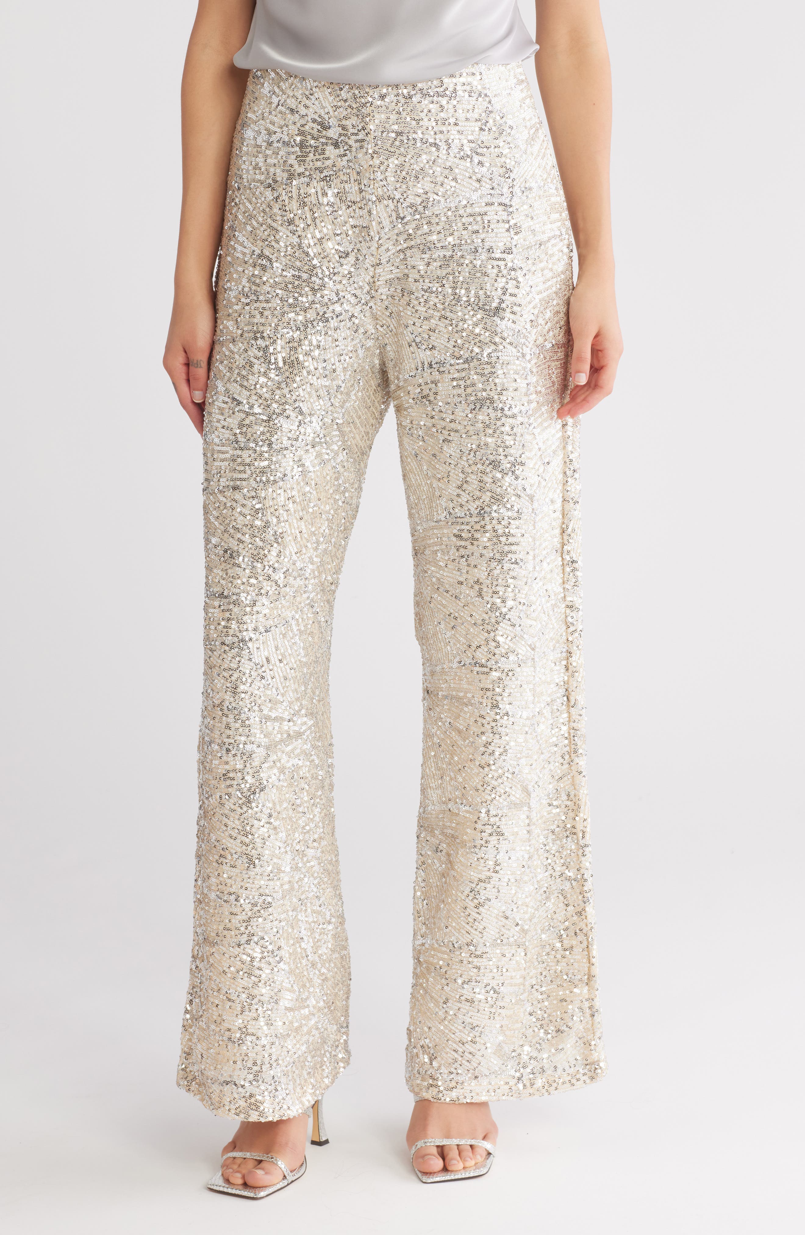 ICHI Sequin Wide Leg Pants