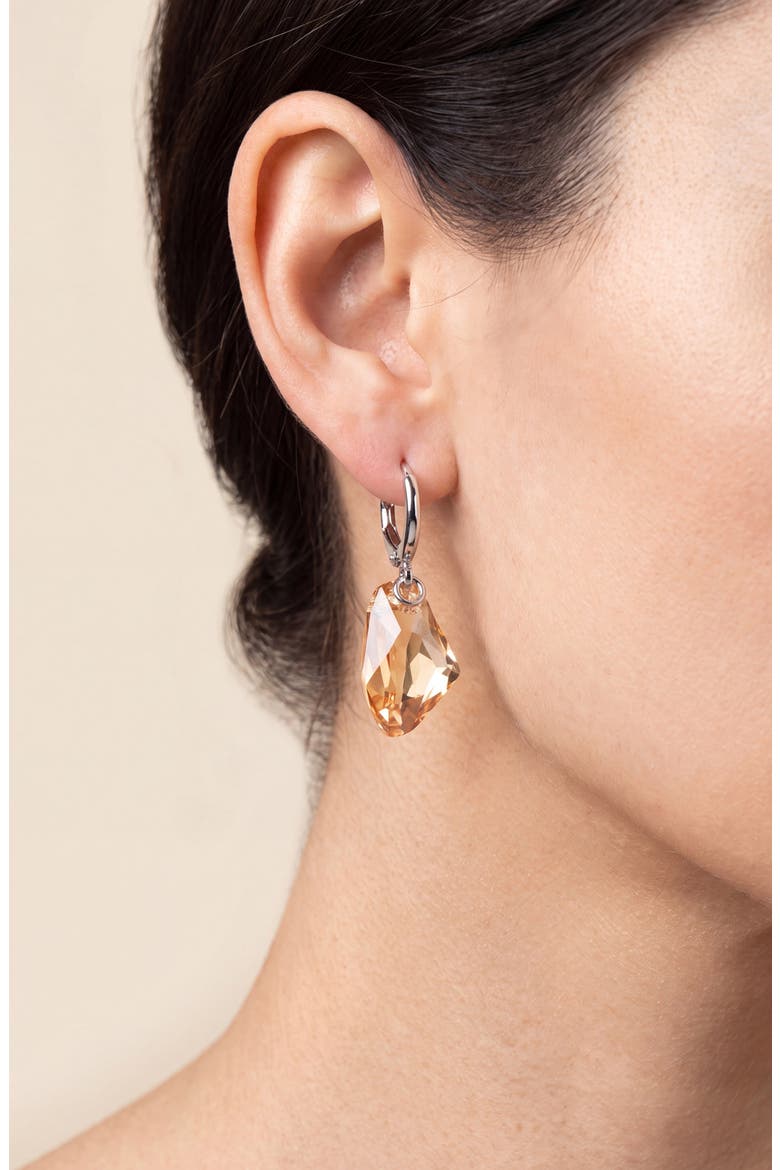 Crystal Drop Earrings, Alternate, color, Amber