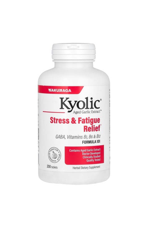 Aged Garlic Extract Formula 101, Stress and Fatigue Relief, 200 ct tablets.