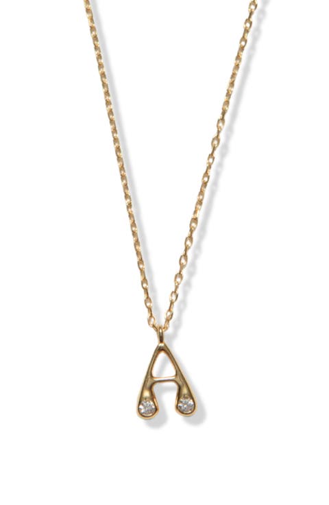 Cubic Zirconia Bubble Initial Necklace