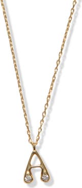 Argento Vivo Sterling Silver Cubic Zirconia Bubble Initial Necklace