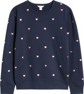 Caslon® Foil Heart Print Sweatshirt