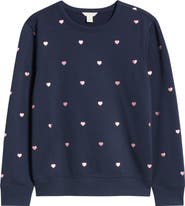 Caslon® Foil Heart Print Sweatshirt