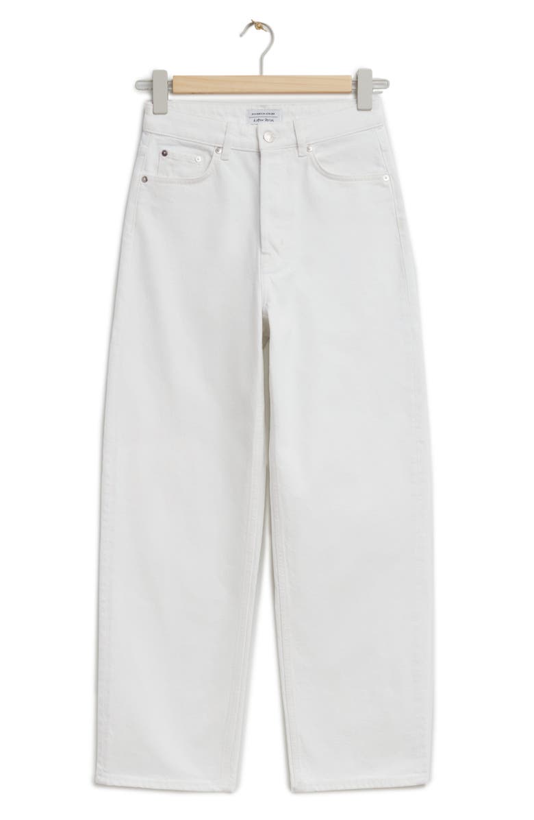 & Other Stories High Waist Tapered Leg Jeans, Main, color, White