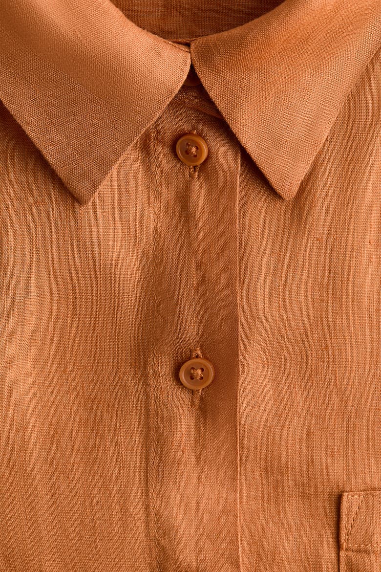 Linen Shirt, Alternate, color, Dark orange