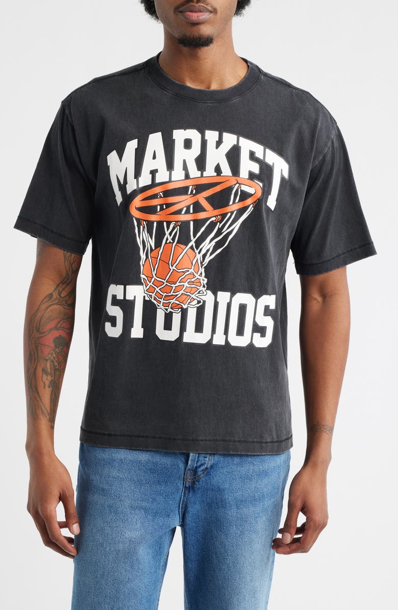 MARKET Shooting for Peace Graphic T-Shirt, Main, color, Washed Black
