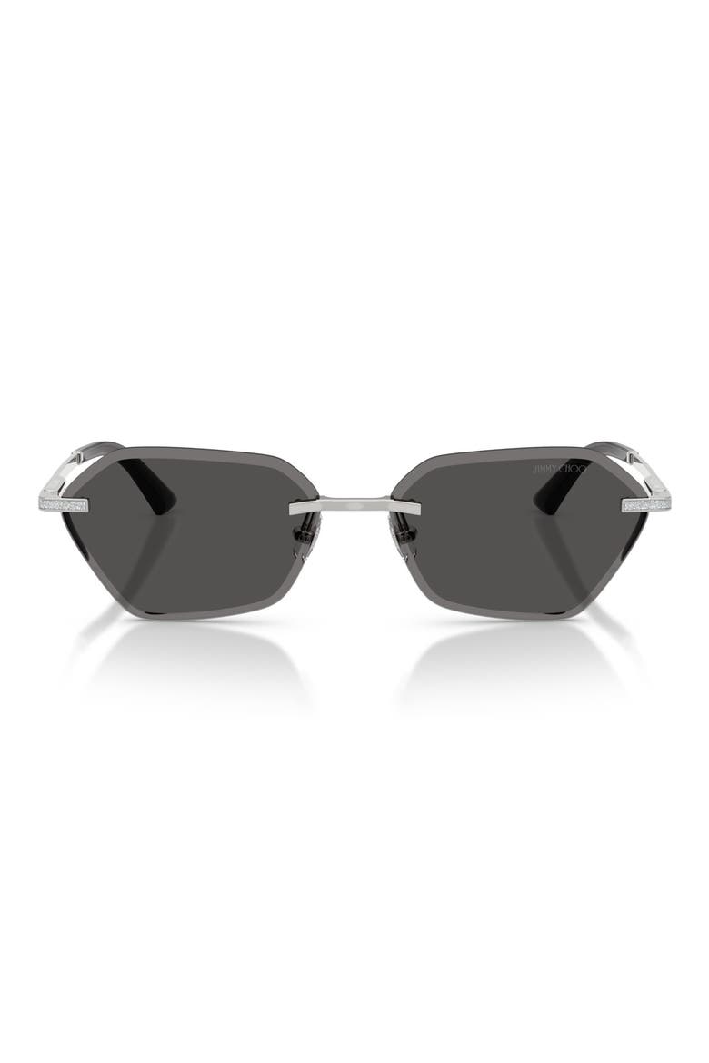 Abby 58mm Irregular Sunglasses, Main, color, SILVER / DARK GREY