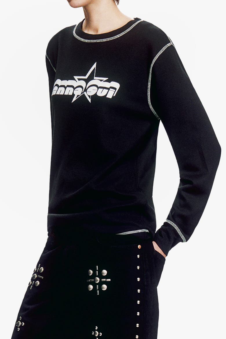 Logo Tees Thermal T-Shirt, Alternate, color, BLACK
