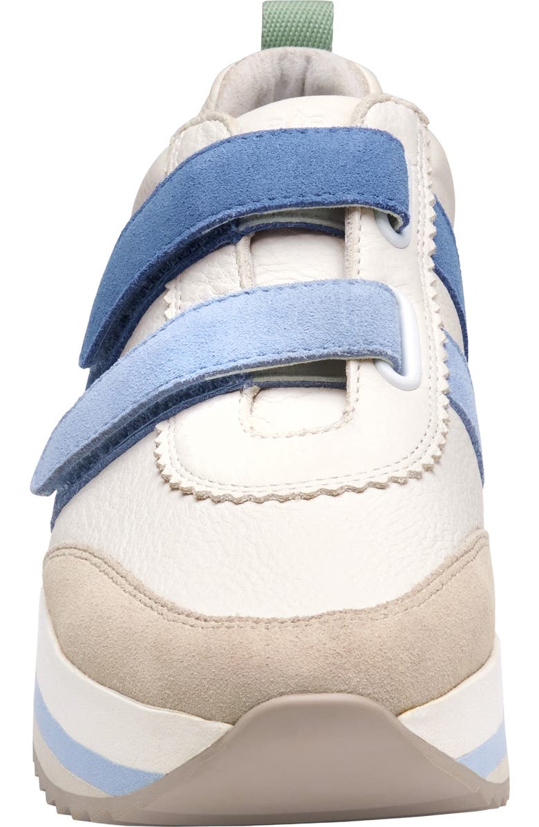 Johnston & Murphy Gracie Double Strap Platform Sneaker, Alternate, color, White/ Blue/ Green Suede