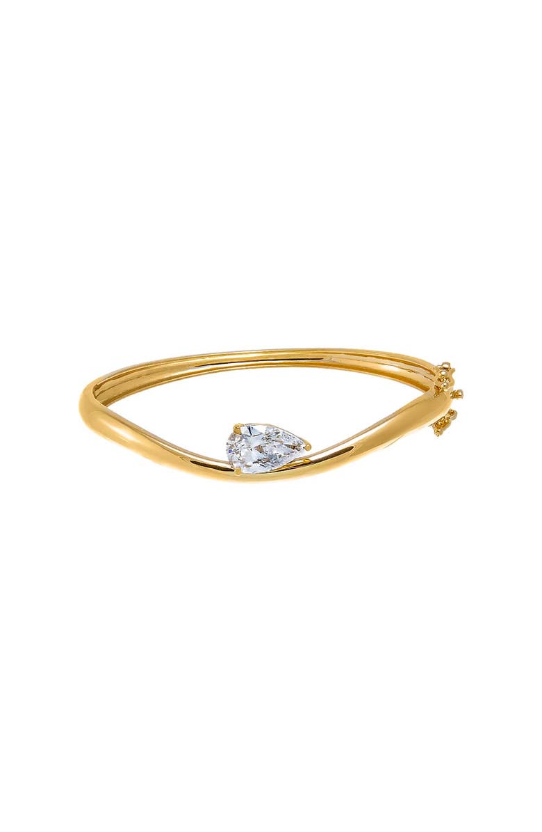 BY ADINA EDEN Lab Grown Diamond Pear Curved Bangle Bracelet 14K, Main, color, 