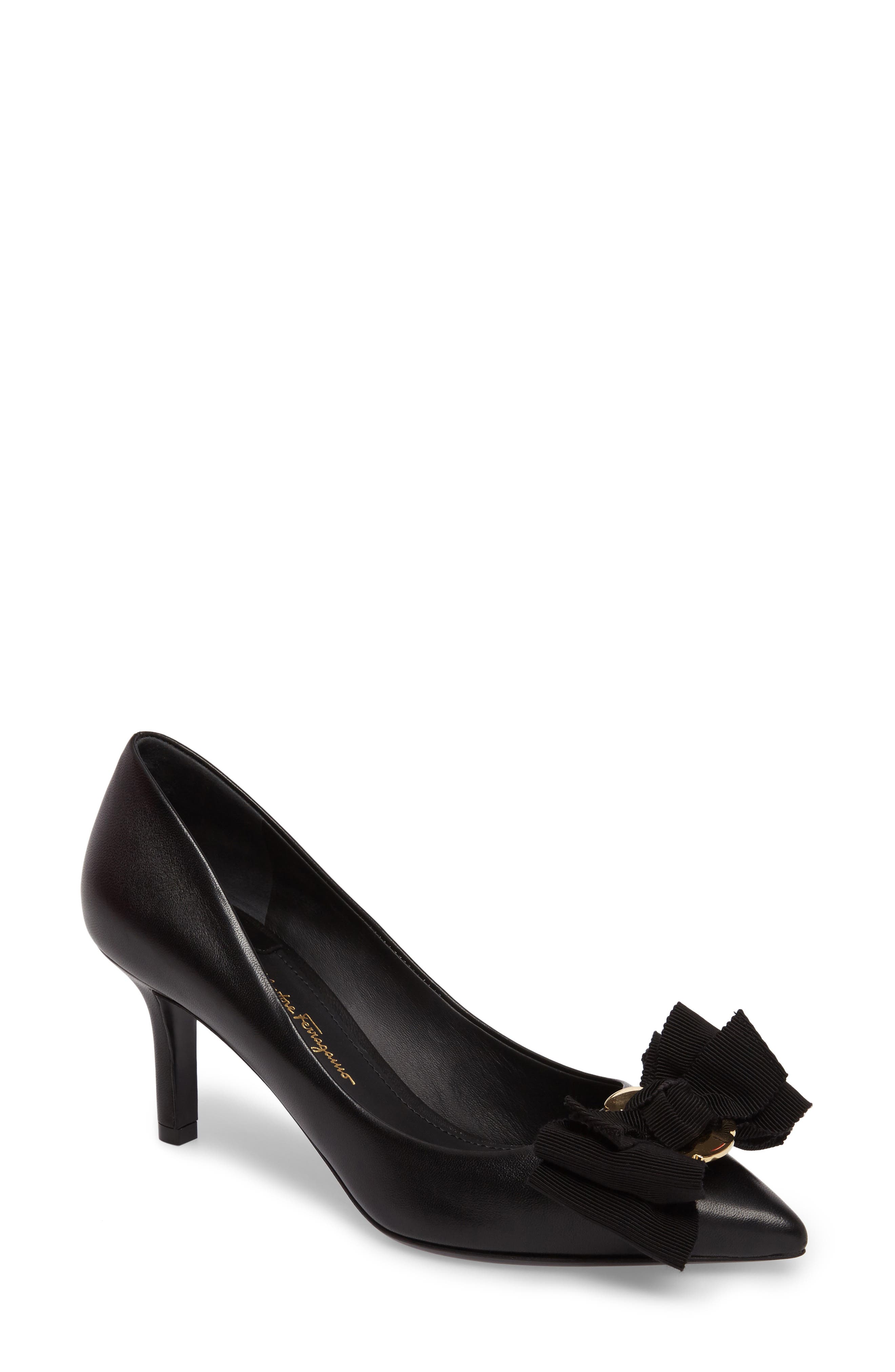 FERRAGAMO Salvatore Ferragamo Talla Bow Pointy Toe Pump, Main, color, 