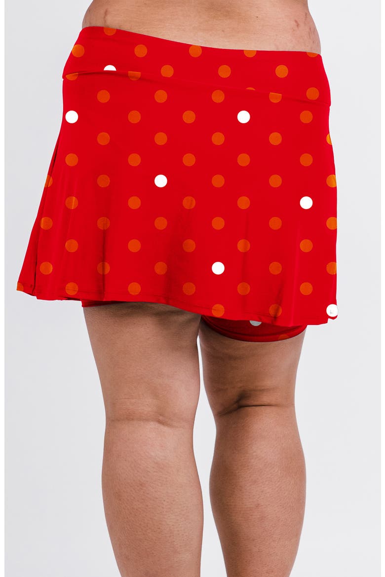 Short Swim Skort With Shorts, Alternate, color, Dotty