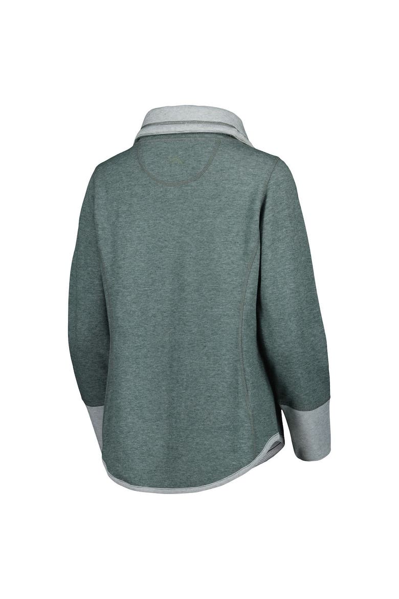 Women's Tommy Bahama Heathered Green Green Bay Packers Sport Sun Fade Full-Zip Sweatshirt, Alternate, color, Heather Green
