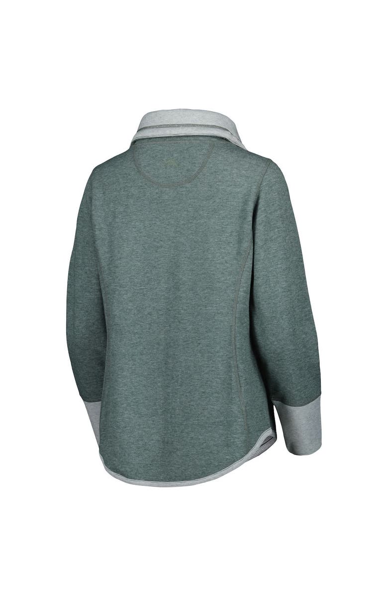 Tommy Bahama Women's Tommy Bahama Heathered Green Green Bay Packers Sport Sun Fade Full-Zip Sweatshirt, Alternate, color, Heather Green