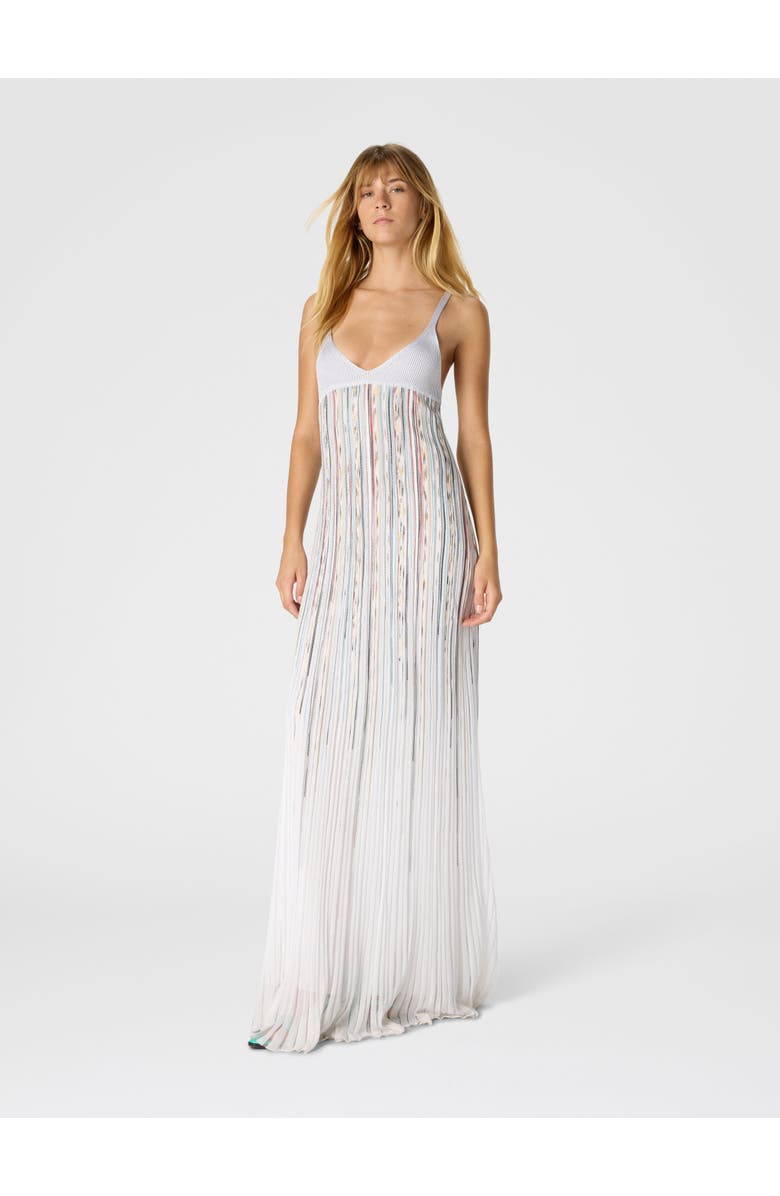 Missoni Sleeveless Flame-effect Viscose Lamé Gown, Alternate, color, Green& Brown