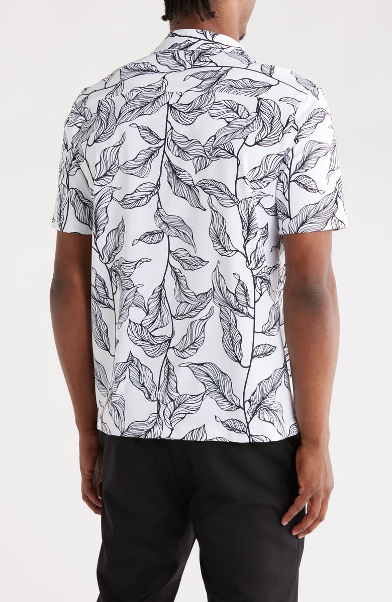 FOR THE REPUBLIC Patterned Camp Shirt, Alternate, color, Leafy Lino