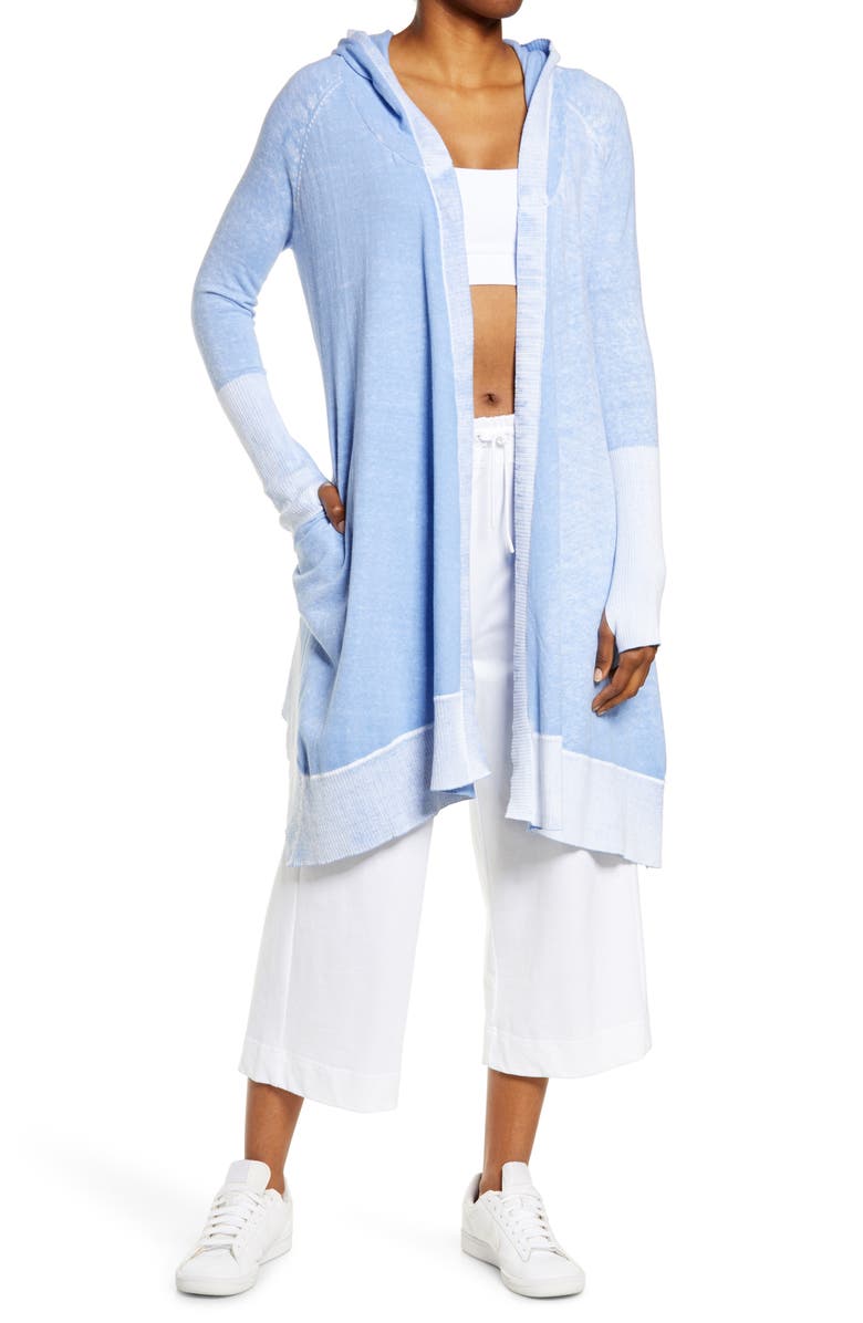 Blanc Noir Huntress Hooded Cardigan, Main, color,