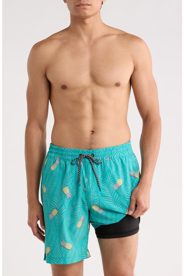 Pina Volley Swim Shorts, Alternate, color, TEAL TINT