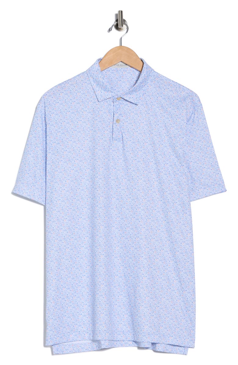 Peter Millar No Dice Featherweight Knit Polo, Main, color, White