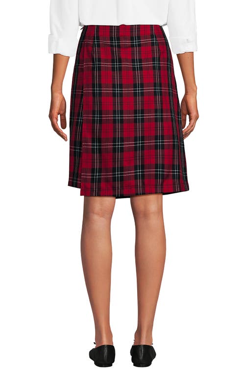 Lands' End School Uniform Plaid A Line Tab Skort Top Of Knee In Multi