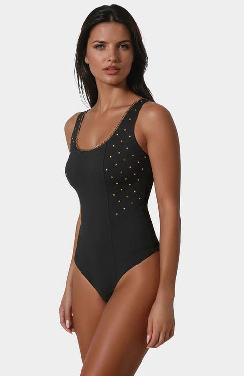 Bebe Embellished Bodysuit In Black