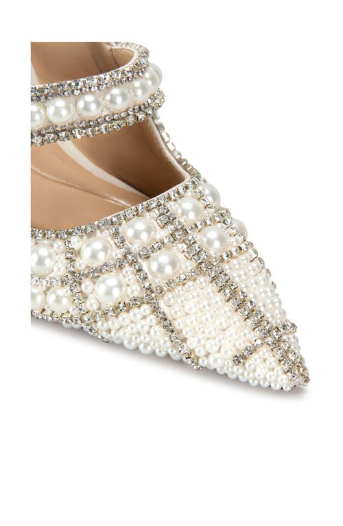Azalea Wang Enya Embellished Pointed Toe Mule In Silver