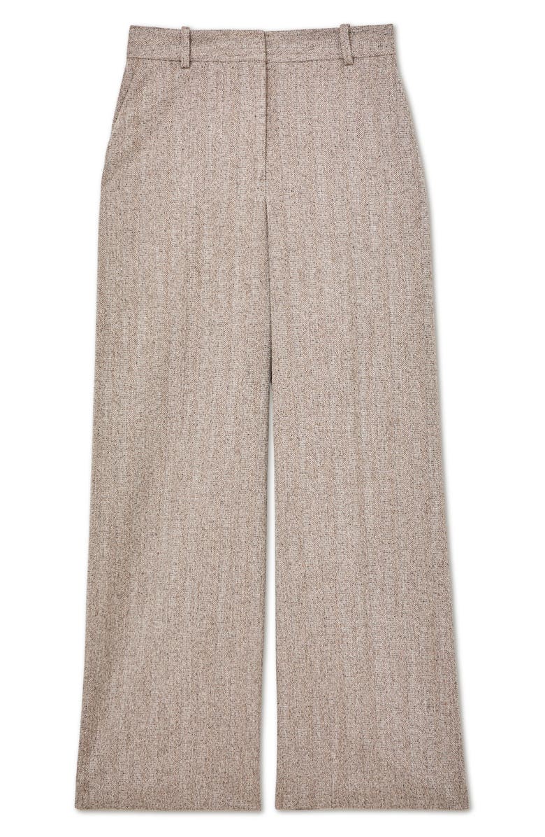 Reiss Isla Herringbone Wide Leg Pants, Alternate, color, Grey