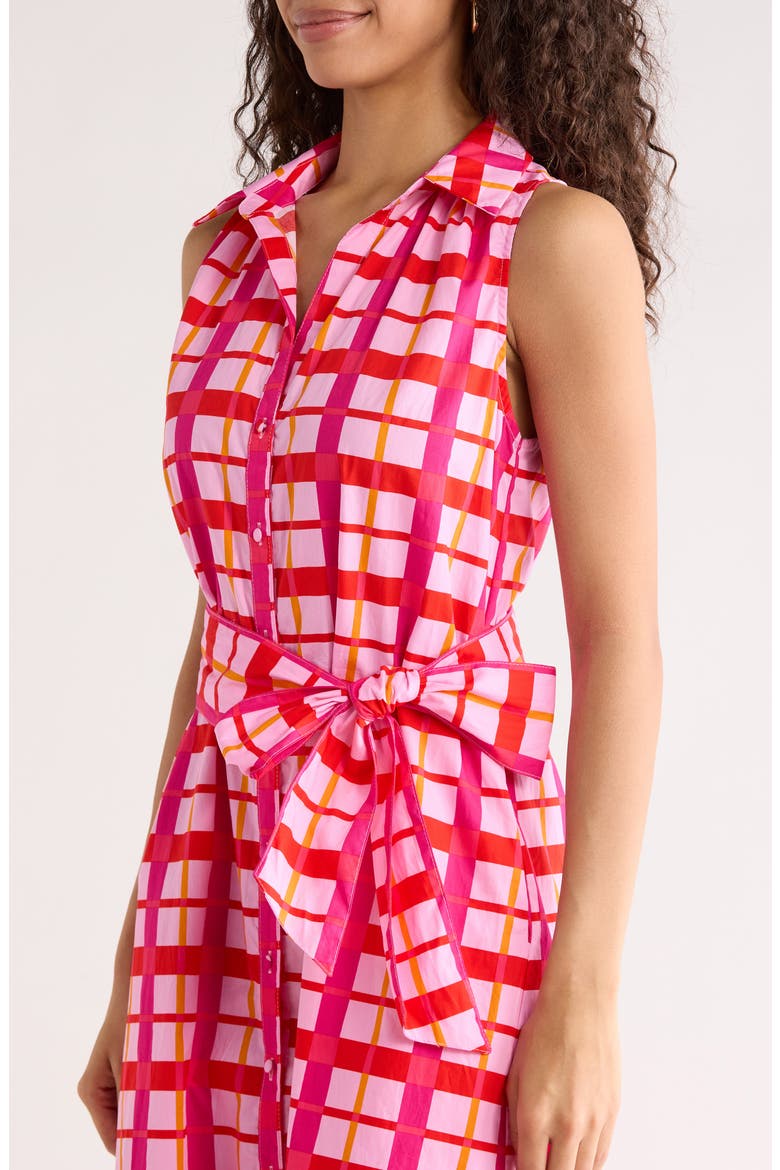 Darvy Plaid Sleeveless Dress, Alternate, color, PINKS-ORANGE