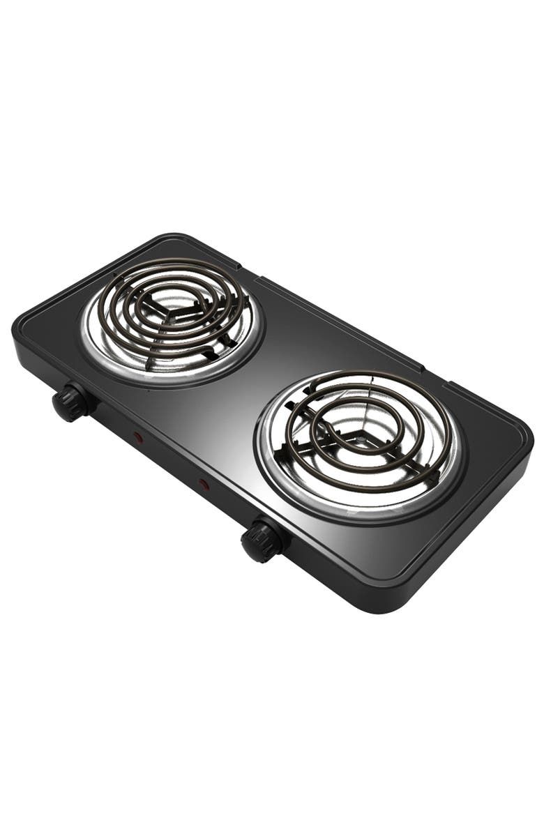 Megachef Electric Dual Coil Burner Cooktop Buffet Range, Alternate, color, Black