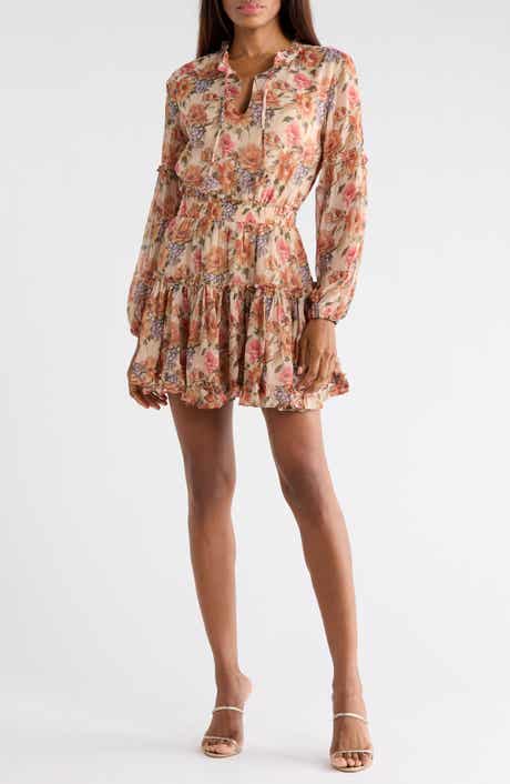 Lulus Zoe Long Sleeve Chiffon Minidress