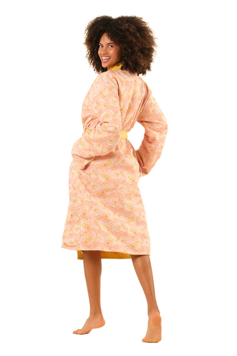 Tabea Shawl Collar Muslin Cotton Bathrobe, Alternate, color, Yellow