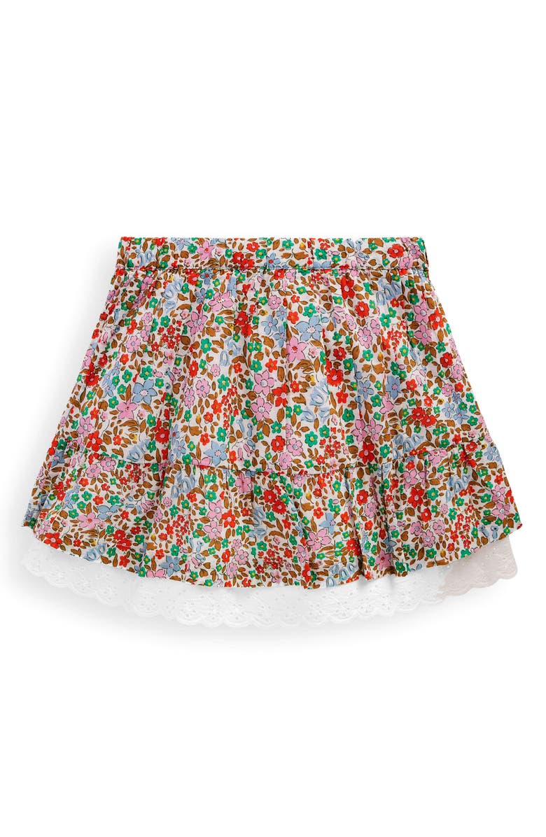 Mini Boden Kids' Floral Embroidered Eyelet Trim Cotton Skirt, Alternate, color, Rose Pink Flowerbed