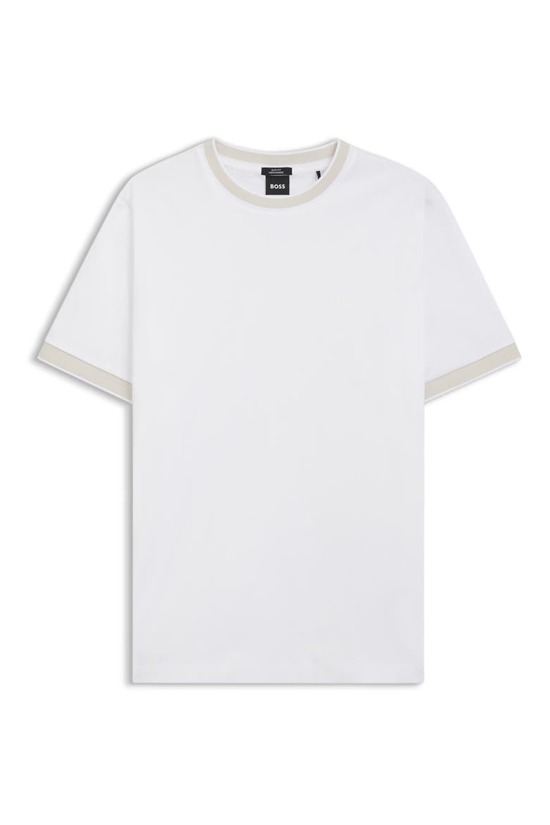 Tessler Slim Fit Cotton Ringer T-Shirt, Alternate, color, WHITE