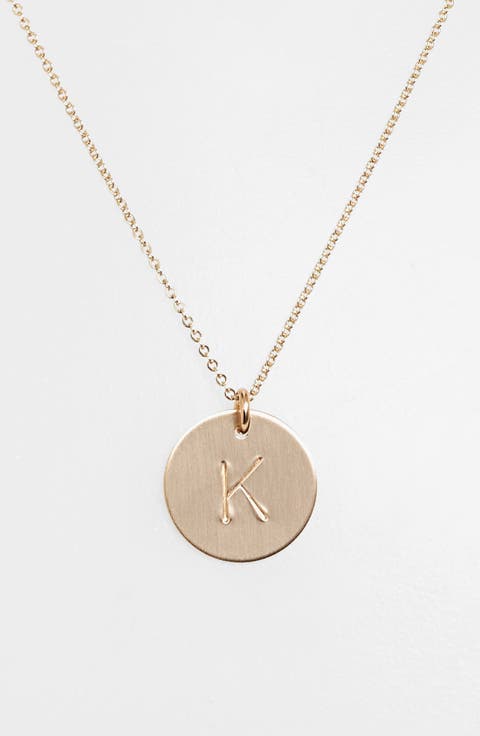 14k-Gold Fill Initial Disc Necklace