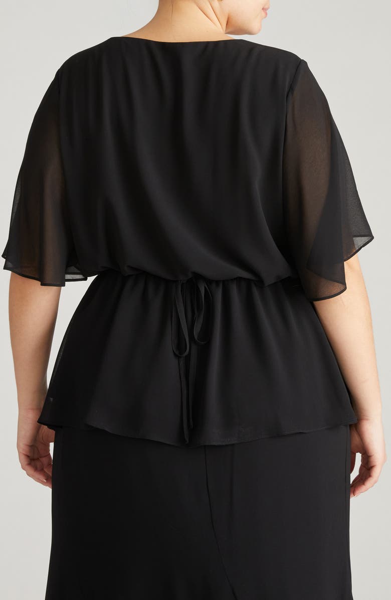 Universal Standard Milou Faux Wrap Top, Alternate, color, Black