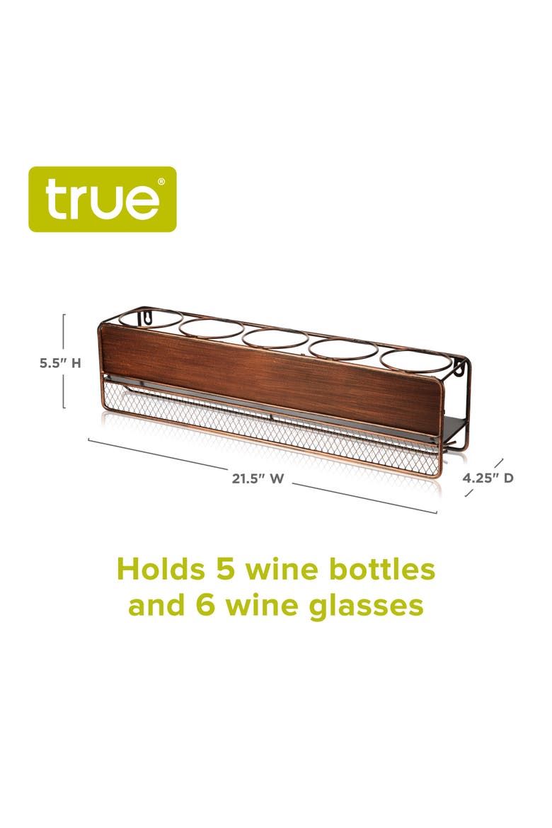 Rustic Wine Shelf, Alternate, color, Brown