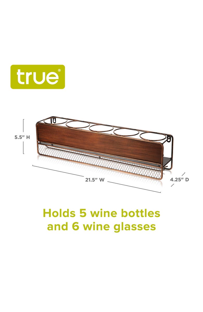 true Rustic Wine Shelf, Alternate, color, Brown