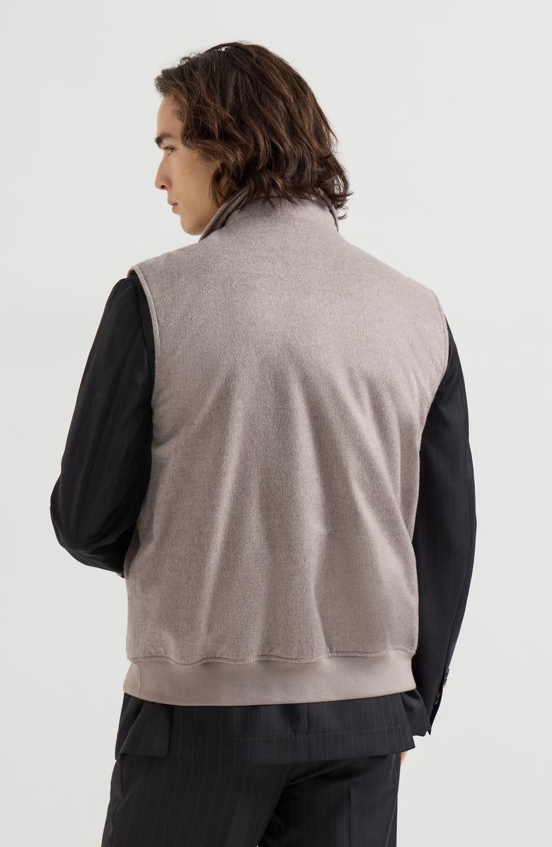 Brunello Cucinelli Cashmere flannel vest, Alternate, color, Brown