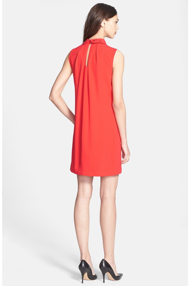 Embellished Woven Tunic Dress, Alternate, color, BRICK RED