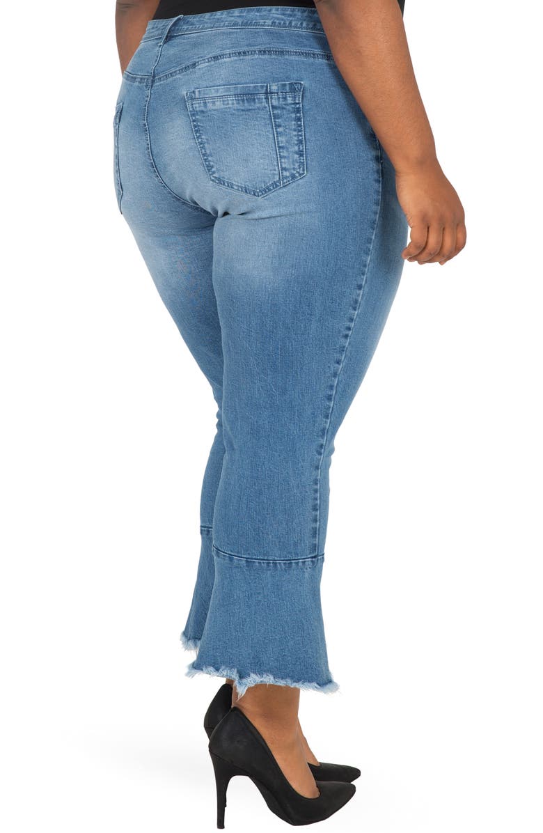 Poetic Justice Kesha Ruffle Skinny Jeans, Alternate, color, 