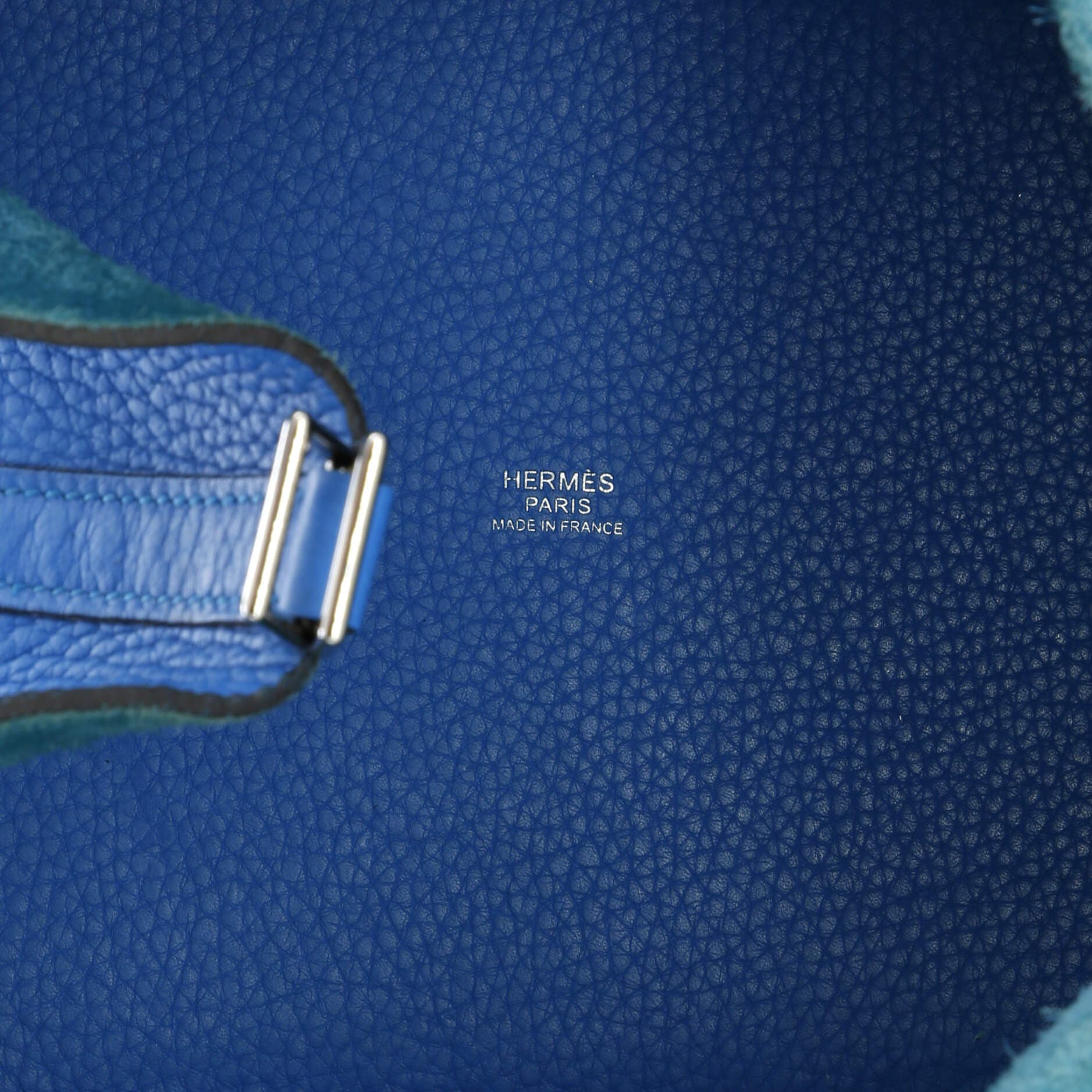 Pre-Owned Hermes Picotin Lock Bag Clemence MM, Alternate, color, Bleu Zanzibar