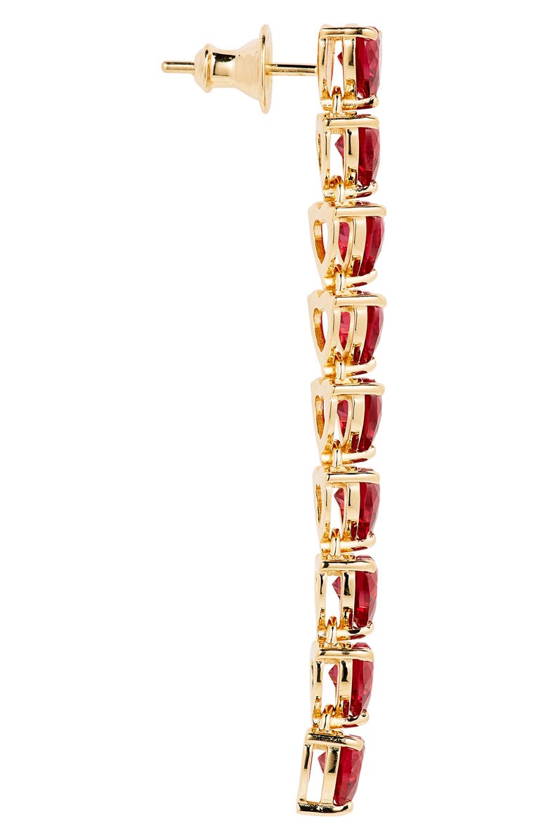 JUDITH LEIBER COUTURE Heart Cubic Zirconia Linear Drop Earrings, Alternate, color,