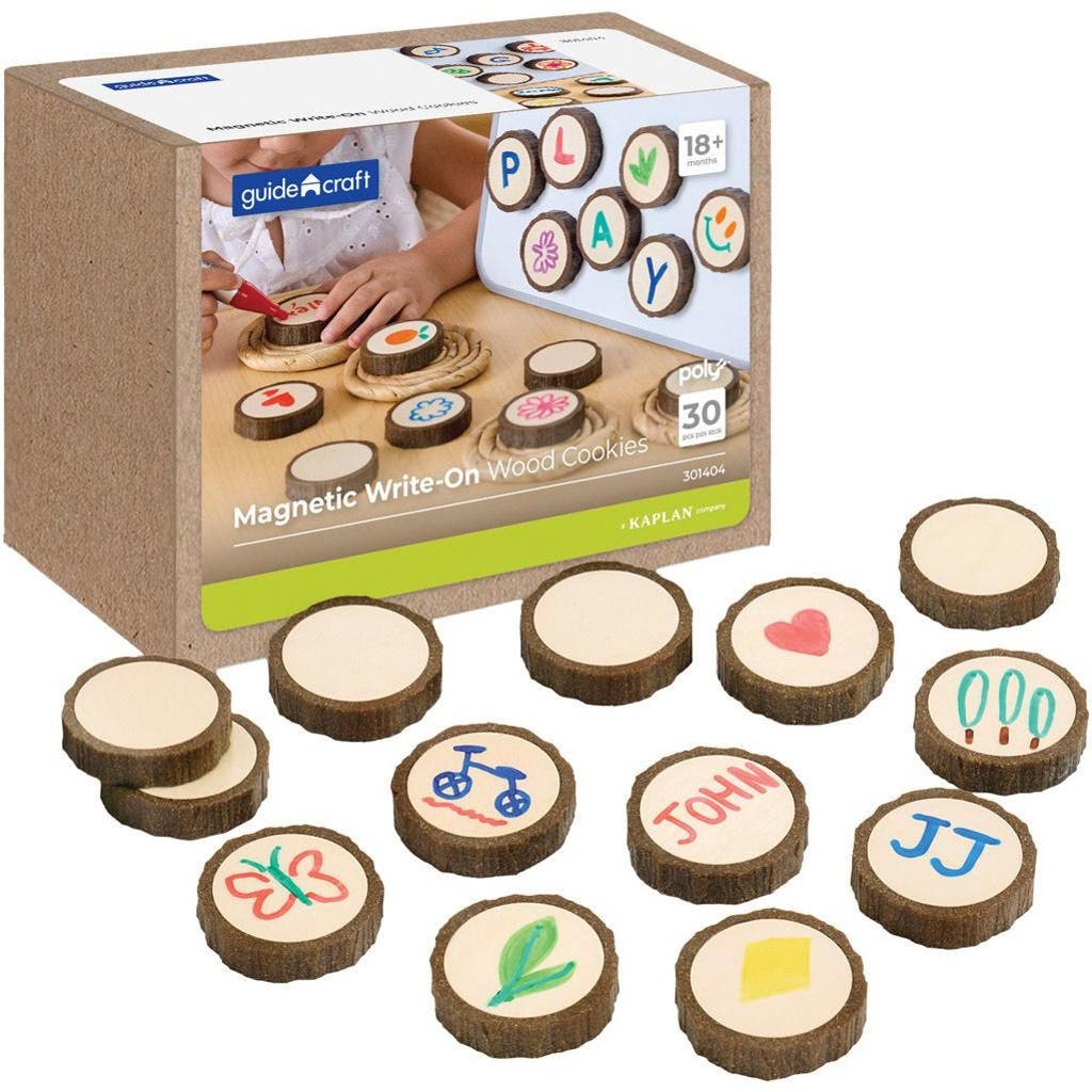 Kaplan Early Learning Company Magnetic Write-on Wood Cookies In Brown