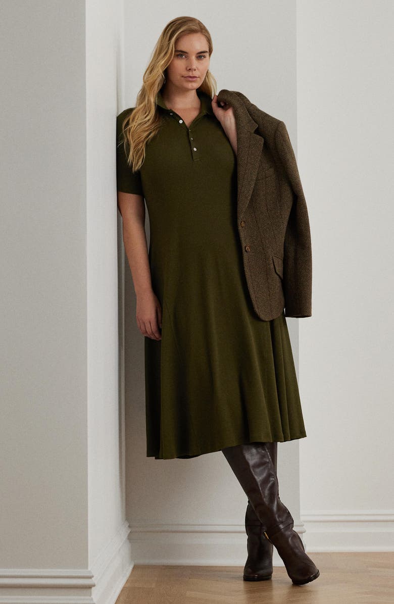 Lauren Ralph Lauren Cotton Blend Midi Dress, Alternate, color,