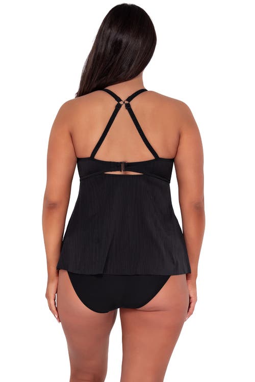 Sunsets Escape Tori Tankini In Black Seagrass Texture