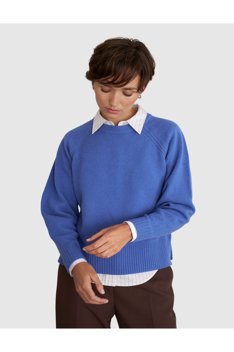 Morgan Crew Neck Knitted Jumper, Main, color, Thistle Blue